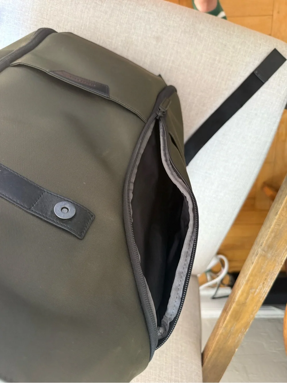 Olive Green Minimal Roll-Top Backpack